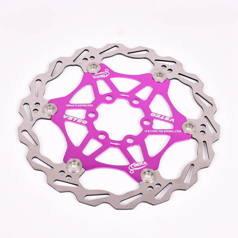 Purple 160mm Горный велосипед MTB DH 6 дюймов 160 мм 180 мм 203 мм плавающий дисковый тормоз ротор велосипедные роторы - Цвет: Purple 160mm