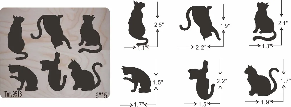 Группа кошек 3 DIY новая деревянная форма для скрапбукинга Толщина/15 8