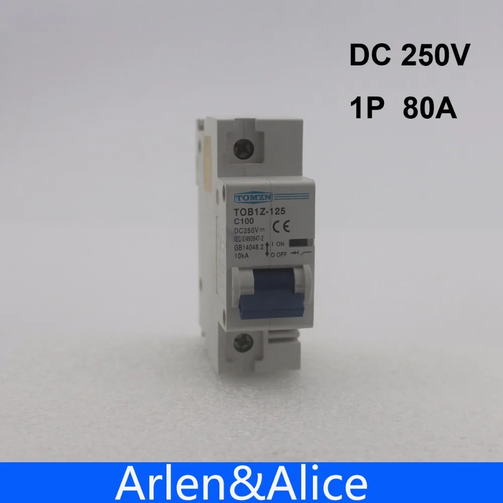 1 P 80A DC 250 V выключатель для PV системы C кривая MCB
