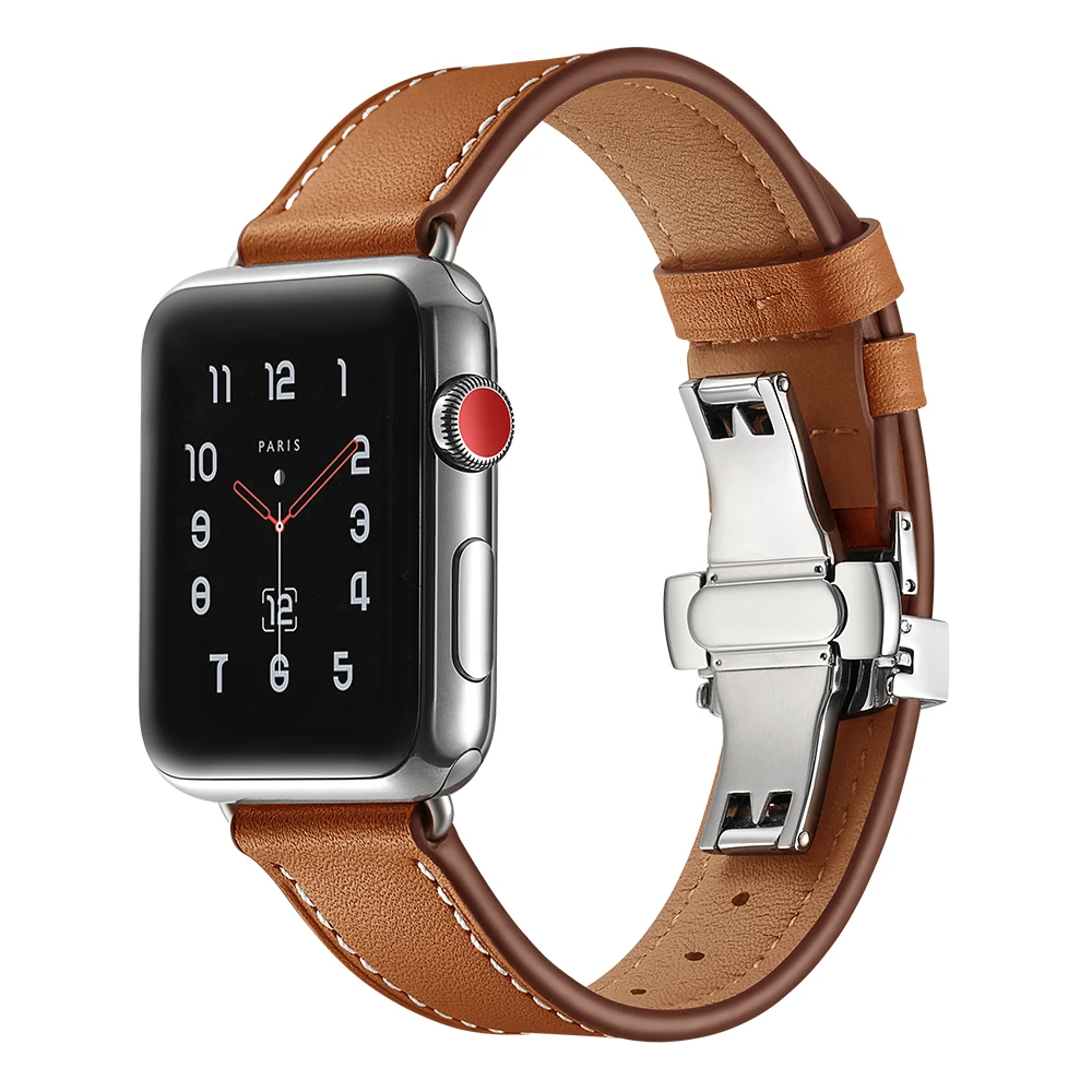 Кожаный ремешок для Apple Watch Band 44 мм 40 аксессуары наручных часов apple watch 42 38 Iwatch 5 4 3 6