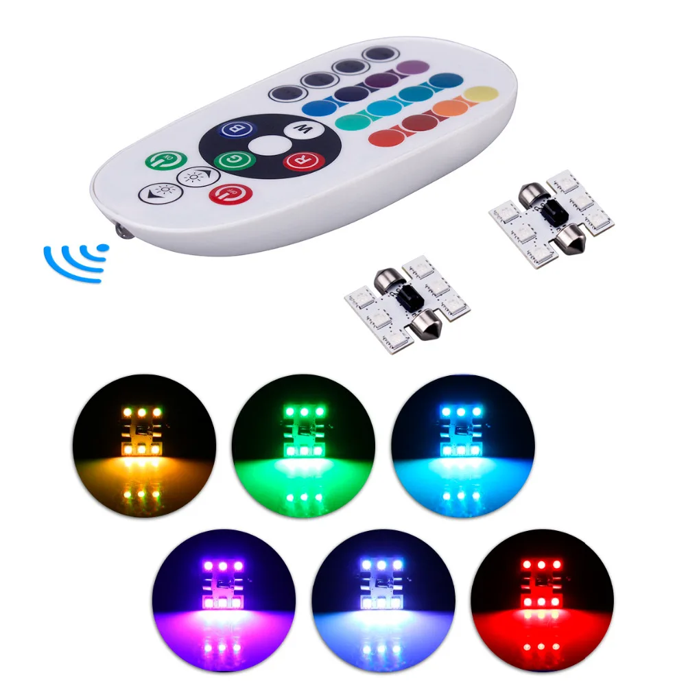 2 * пульт дистанционного управления автомобиля RGB Светодиодное освещение