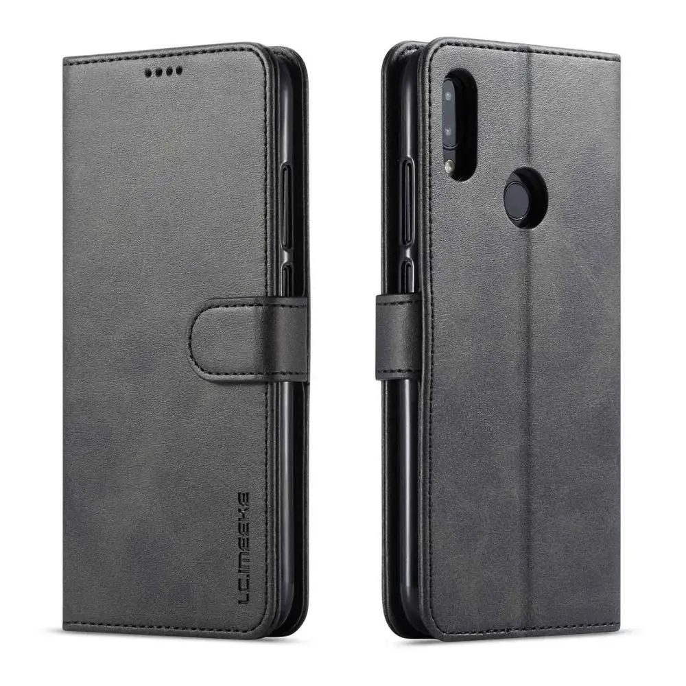 Черный Кожаный чехол-бумажник для Xiaomi Redmi Note 7 note 7 pro, держатель для карт, флип-чехол для Xiaomi Redmi Note 7, чехол, чехол - Цвет: Черный