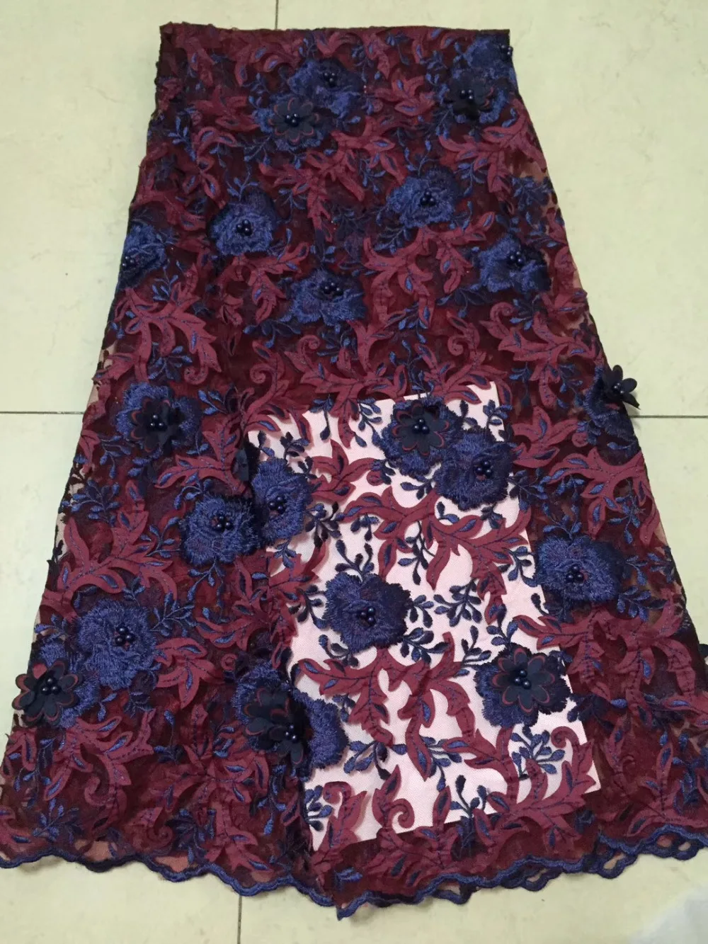 Новейшая кружевная ткань с бисером модная африканская тюль французская высокое