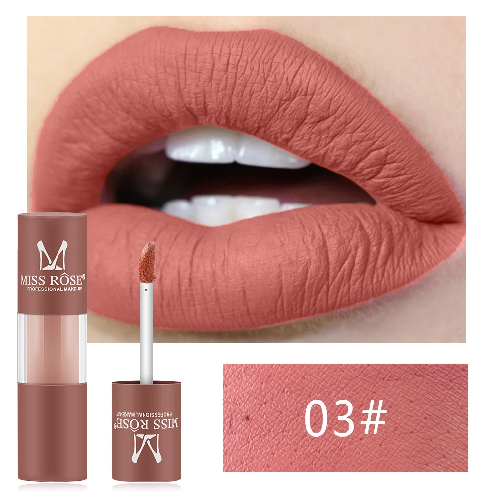 MISS ROSE Velvet матовый блеск для губ Жидкость цвета "нюд" Увлажняющая помада водопроф блеск для губ ТИНТ Макияж для губ длительная глазурь
