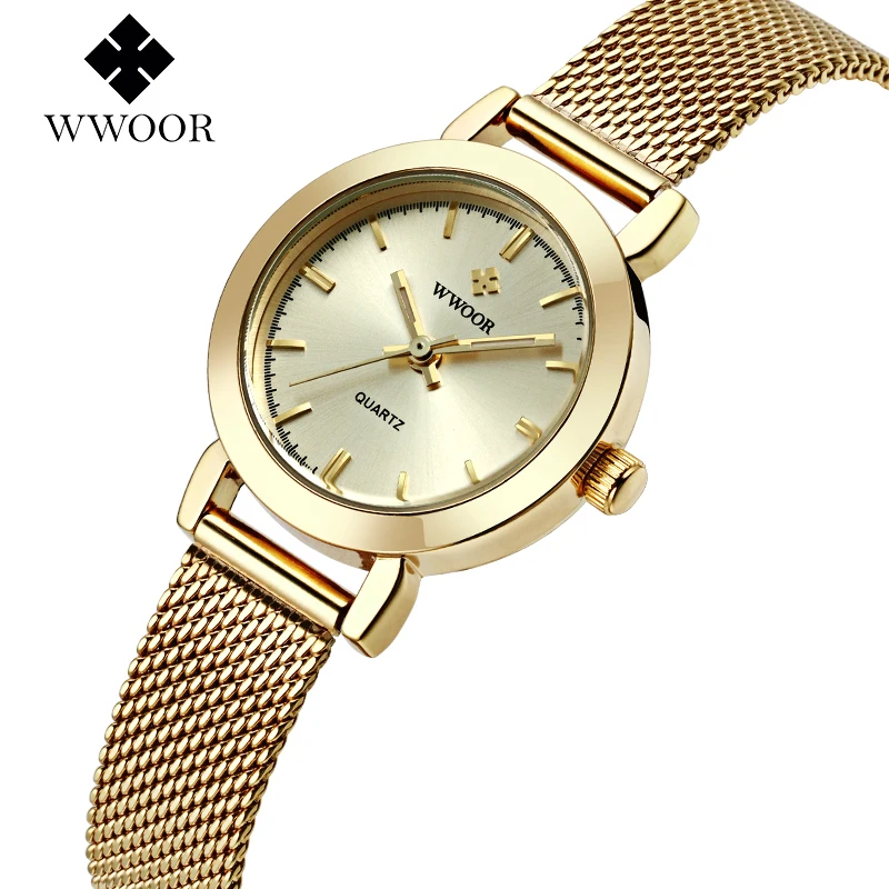 2019 WWOOR кварцевые женские часы брендовые Роскошные наручные из нержавеющей стали