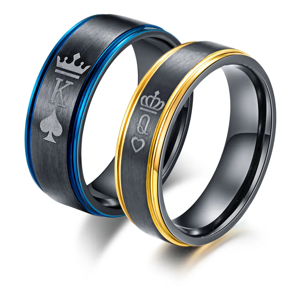 Обручальные кольца для пар новый дизайн нержавеющая сталь &quotQ&quot и &quotK&quot|Кольца|