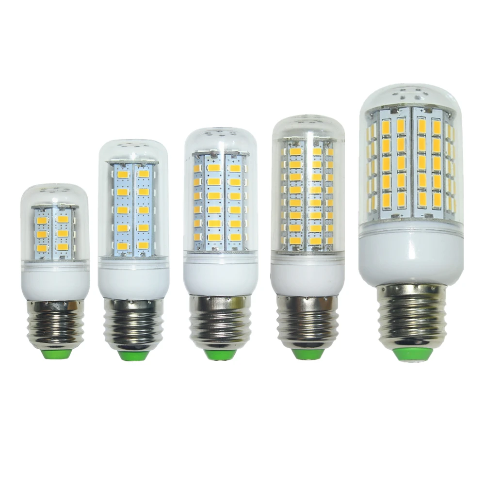 5 шт./лот Светодиодная лампа E27 E14 SMD 5730 Lamparas 24 36 48 56 69 72LED лампада 220V ампулы свеча Luz|e14