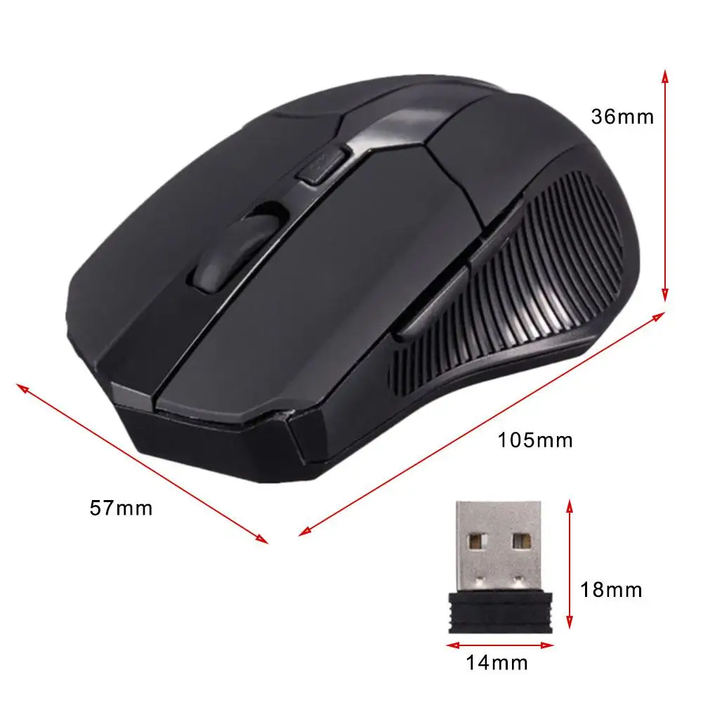 2 4 GHz Мини Беспроводная игровая мышь 1600 точек/дюйм оптическая Мыши + USB 0 приемник