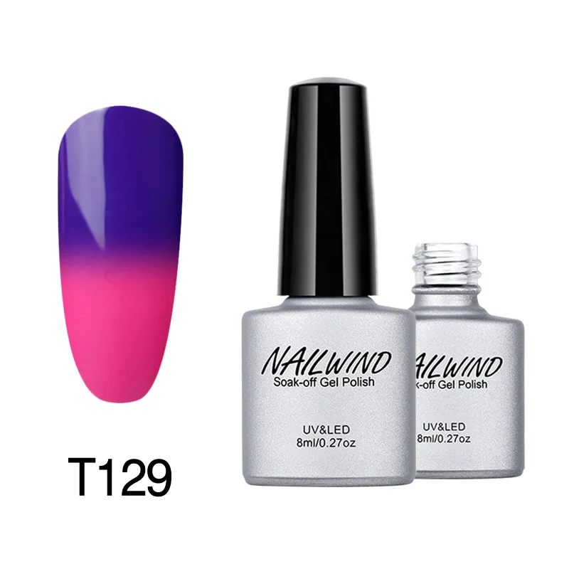 NAILWIND Гель-лак для ногтей, меняющий температуру, 8 мл, замачиваемый Гель-лак для ногтей, Полупостоянный Гель-лак, УФ светодиодный лак для ногтей - Цвет: T129