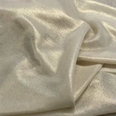 creamy white Блестящая шифоновая ткань, мягкая, бронзовая, волшебный цвет, дышащая, сделай сам, ткань для платья 100 см* 150 см - Цвет: creamy white