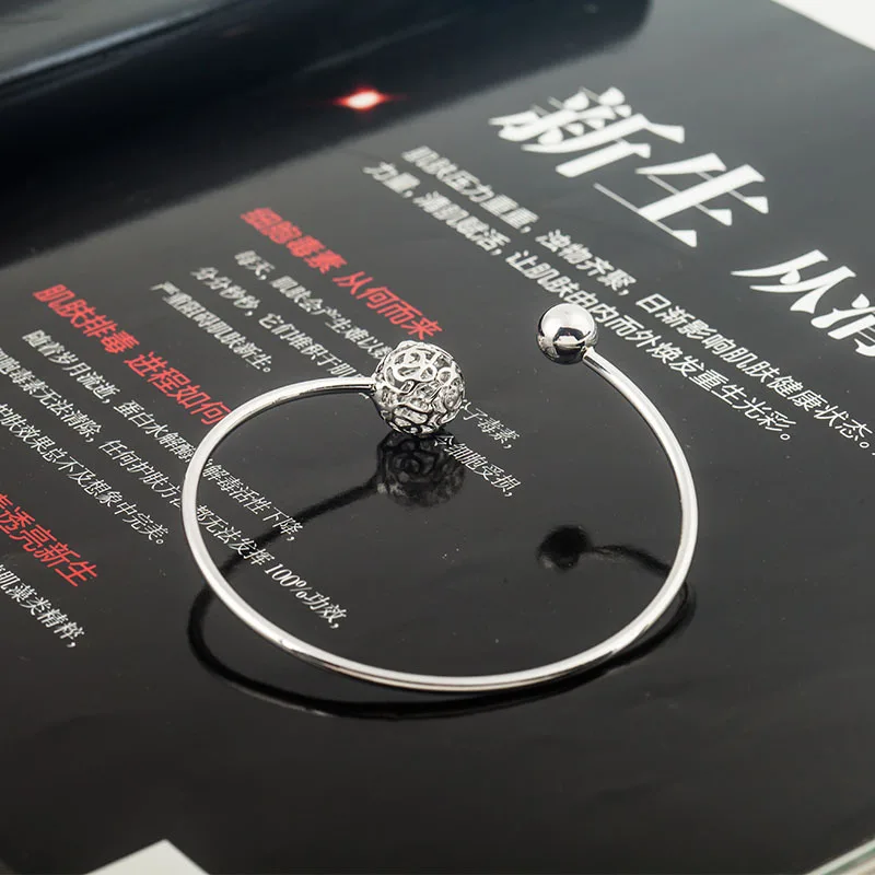 10 шт./лот позолоченный посеребренный полый шаровая манжета браслет женский бисер