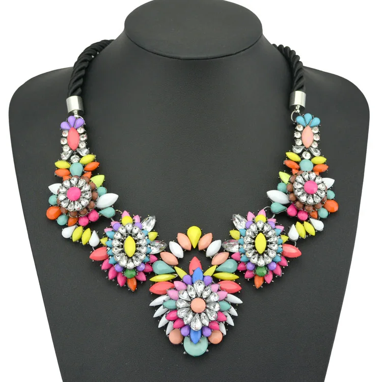 mix color OSHUER, Новое поступление, красочные Макси винтажные ожерелья и подвески, модное женское колье, массивное ожерелье, ювелирные аксессуары - Окраска металла: mix color