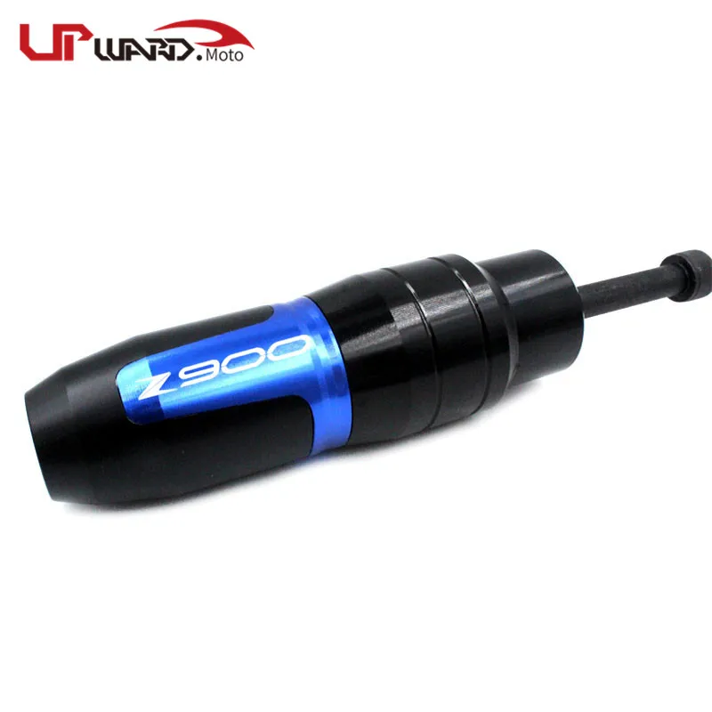 1 piece of Blue Для KAWASAKI Z900 Z 900 Мотоцикл с ЧПУ алюминиевая рама Краш колодки выхлоп Ползунки Краш протектор с логотипом - Цвет: 1 piece of Blue