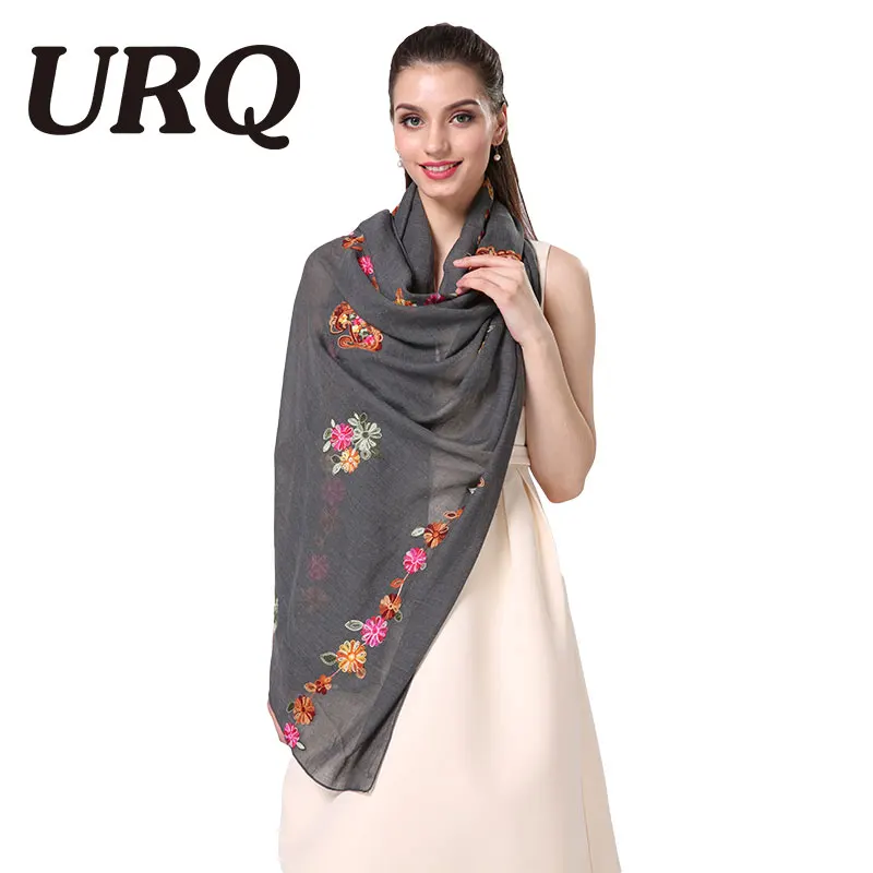 URQ хлопковое пончо женский шарф с вышивкой шаль для женщин из Индии шарфы зимний