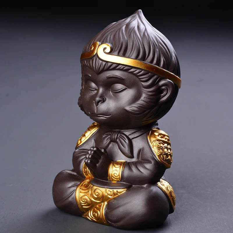 Керамическая фиолетовая глина в китайском стиле обезьянка чай домашний питомец