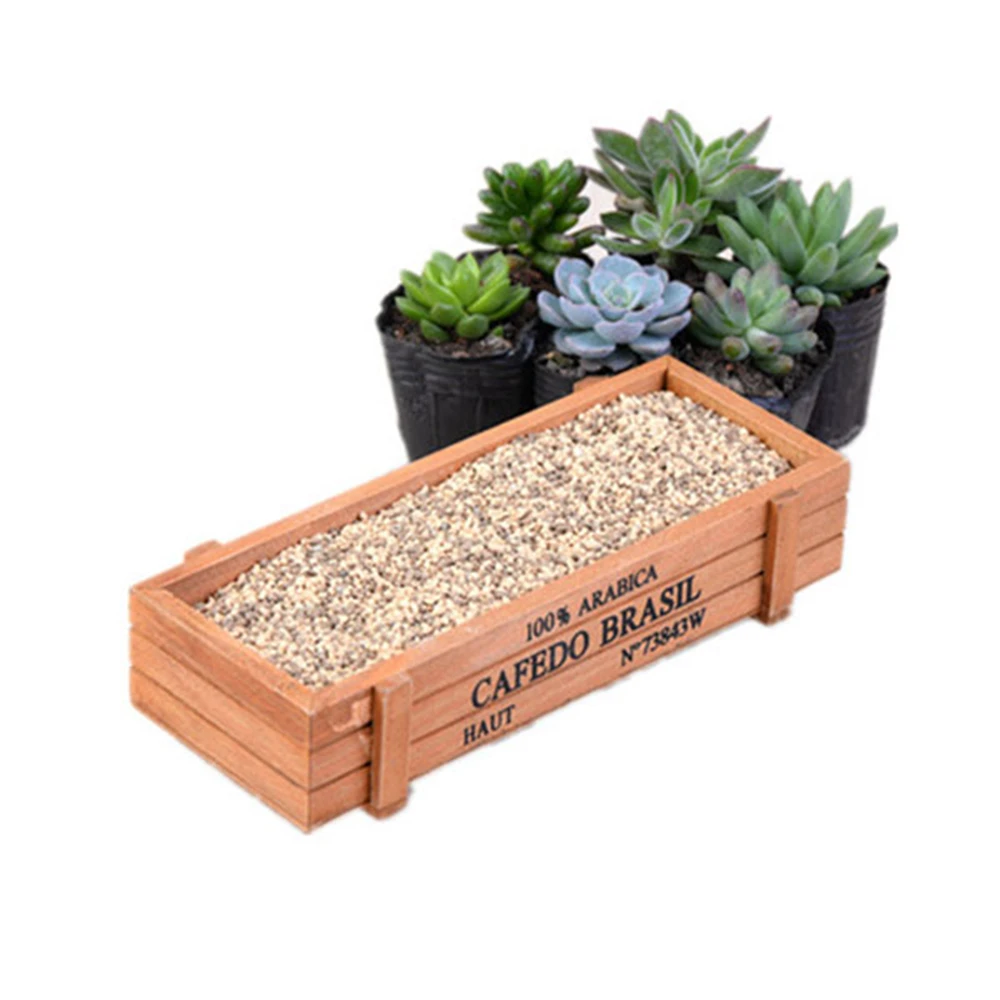 ANGRLY винтажная прямоугольная деревянная суккулентная растительная клетчатая