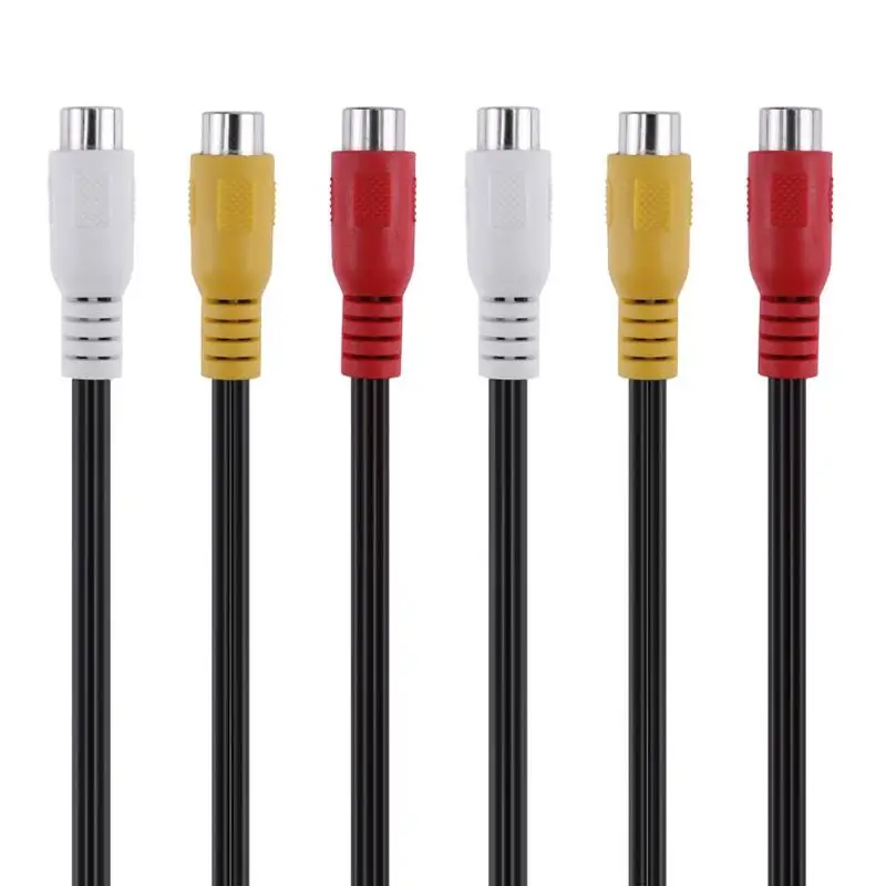 Черный 25 см 3RCA штекер к 6RCA разъем сплиттер Аудио Видео AV TV DVD адаптер кабель |