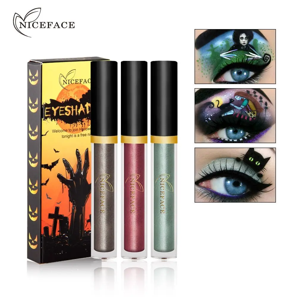 NICEFACE 3 шт./компл. тени для век блеск Жидкий Макияж Тени матовые Крем против