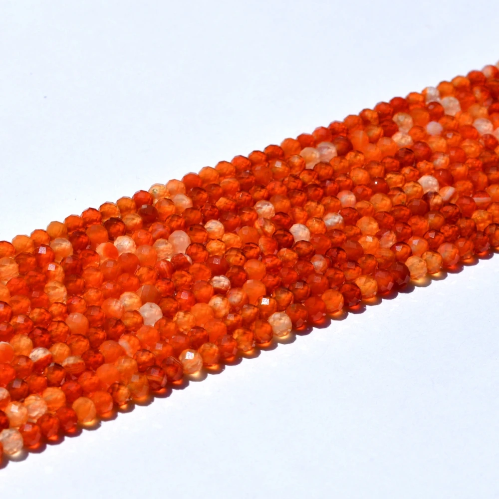 

Fashion diy 4mm orange carnelian rondelle beads full strand