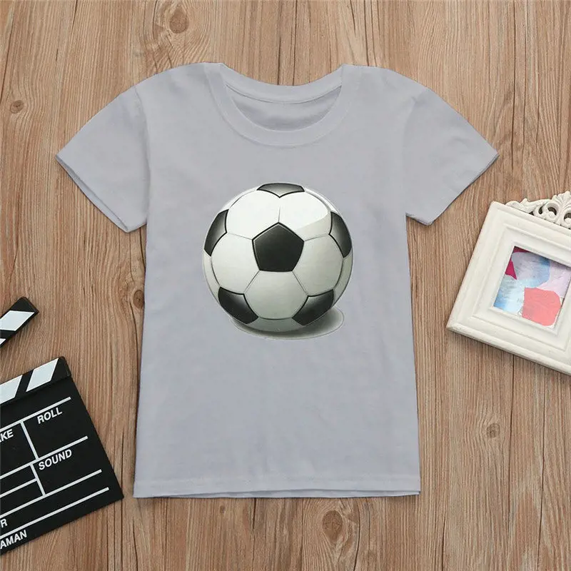 Одежда для мальчиков Футбольная хлопковая футболка с коротким рукавом дня