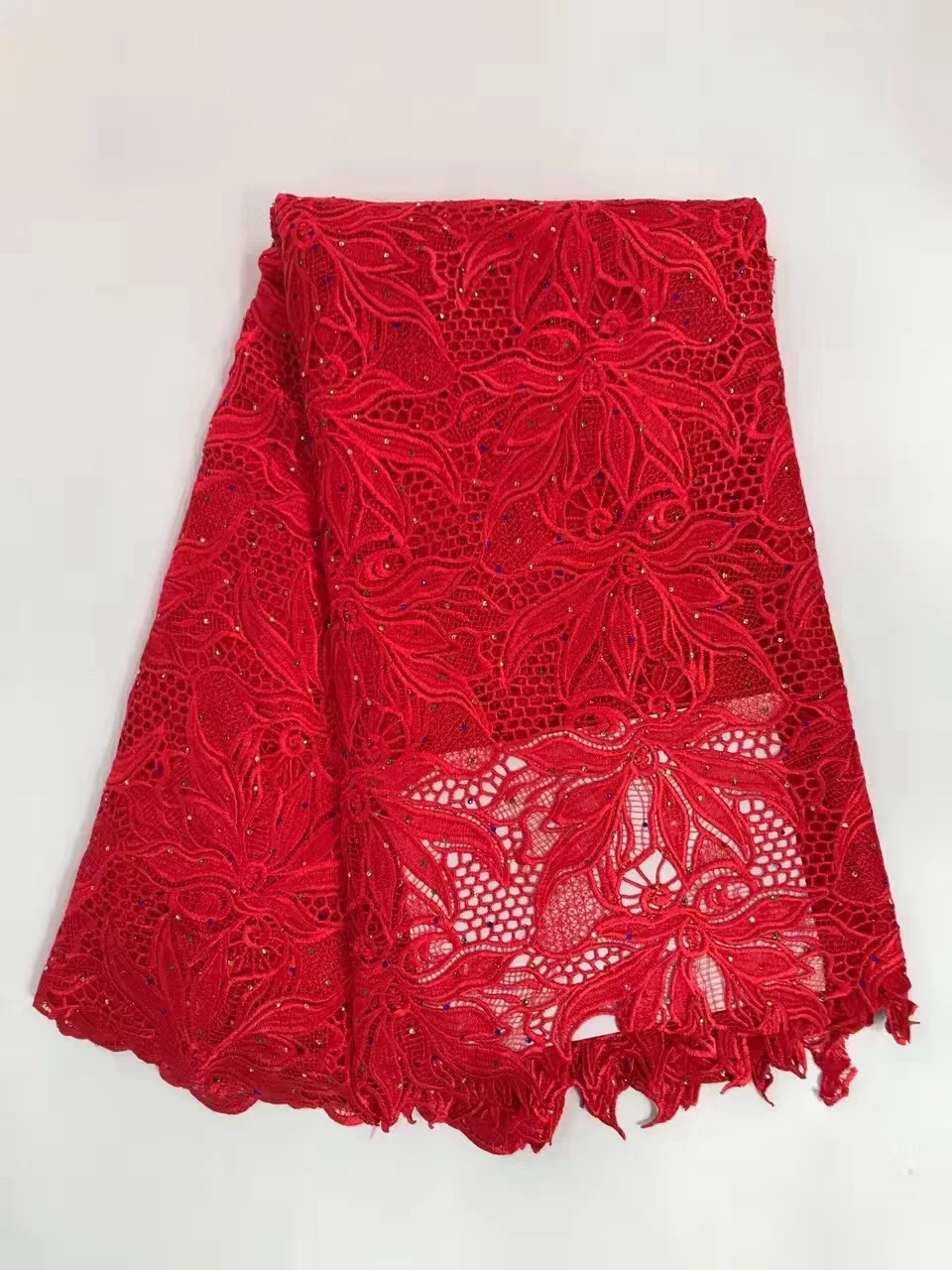 2019 африканская кружевная Высококачественная французская ткань с камнями синяя