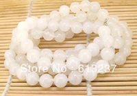 hot free shipping new fashion style diy gorgeous 36 8mm round stone white jades chalcedony round beads chain necklace my5316