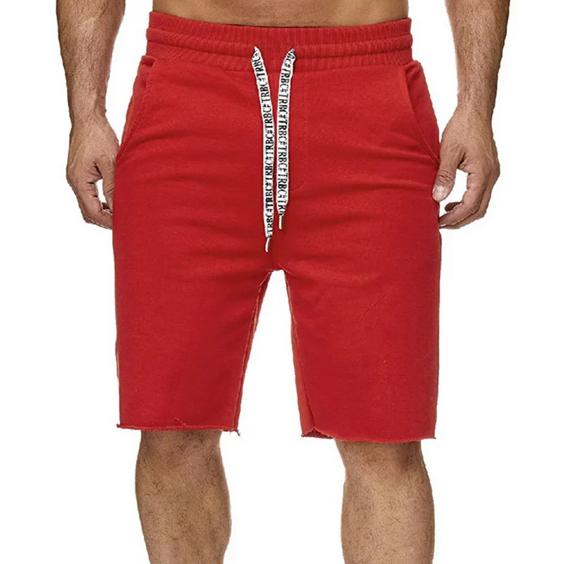 Red Sfit лето для мужчин Surfffing шорты для женщин бодибилдинг тренажерный зал бег классический фитнес твердые тренировки Drawstring карман пляжные - Цвет: Red