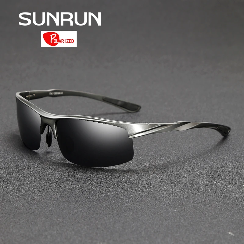 Солнцезащитные очки SUNRUN P8213 мужские поляризационные в алюминиевой оправе с