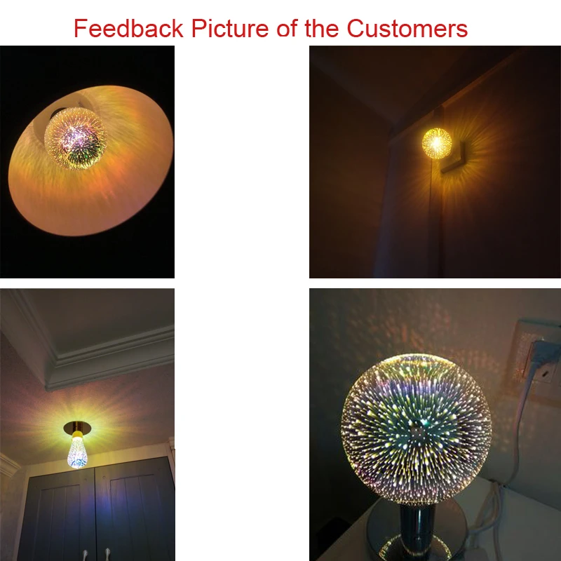 E27 LED Fireworks Effect Night Light G125 G95 G80 ST64 A60 3D Star Decorative Edison Bulb Lamp Party Holiday Christmas Ligh | Освещение