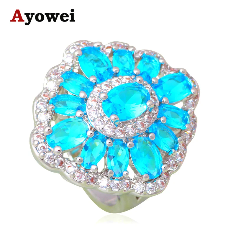 Летние кольца для женщин Цвет цирконий серебряный штамп юбилей модные ювелирные