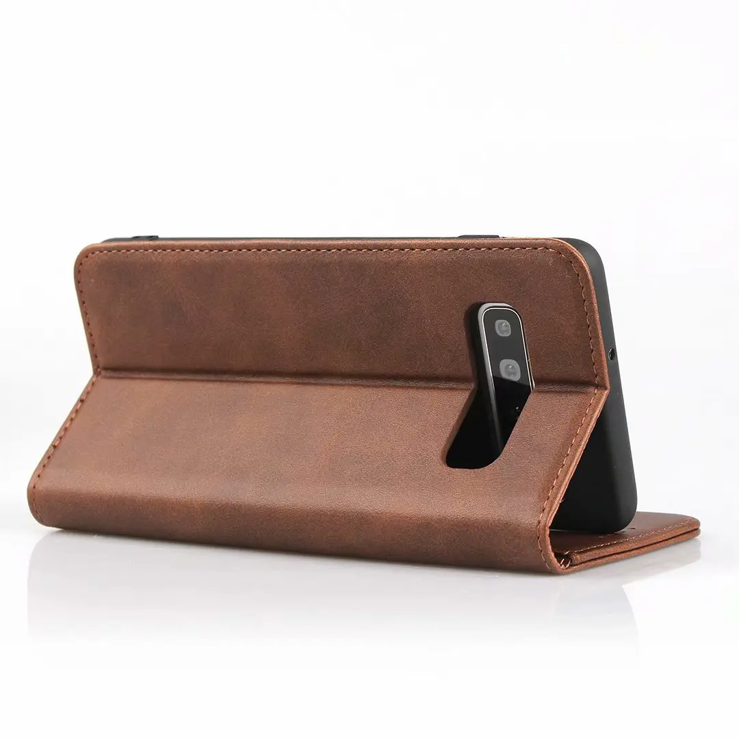 leather case for samsung galaxy s10 s10e s10 plus 5g flip case card holder holster magnetic attraction cover wallet case free global shipping