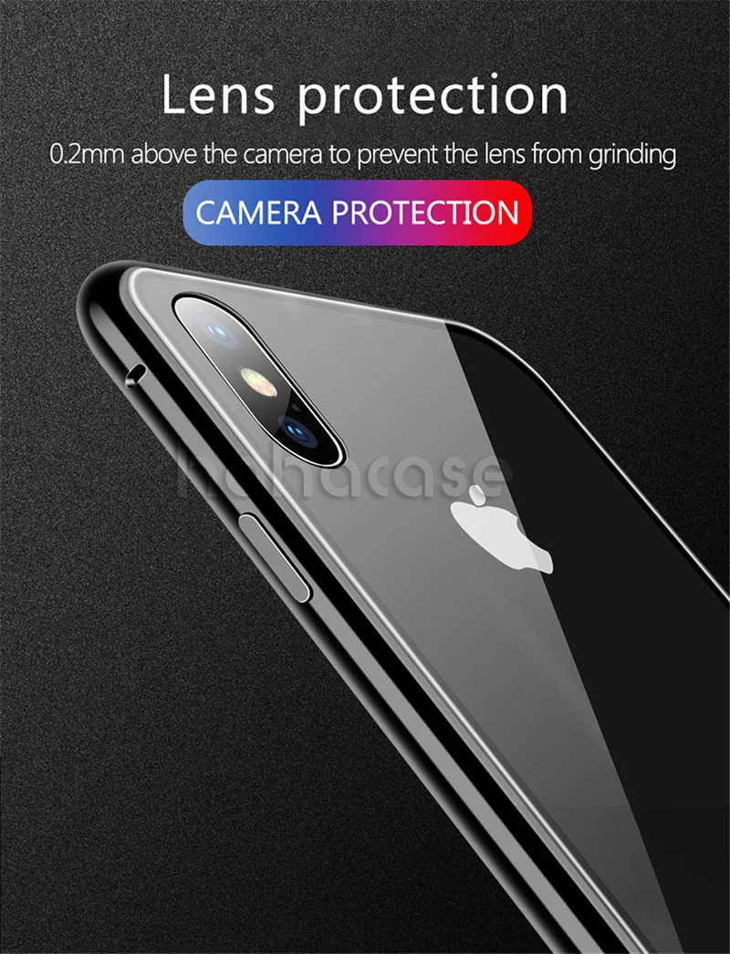 360 Магнитная адсорбции металлический бампер чехол для iPhone XS Max XR X 8 7 Plus 6 6 S закаленное стекло задняя крышка поглощения жесткий