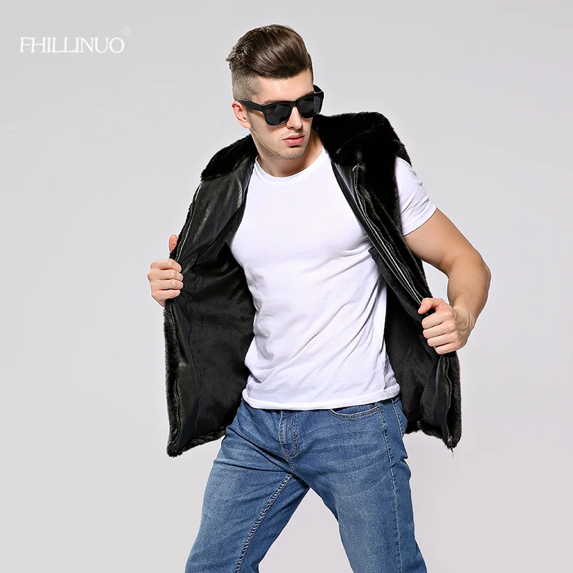 Жилет мужской зимний из искусственного меха Толстая теплая безрукавка с