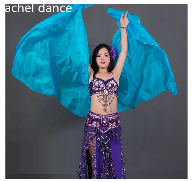 Дизайн 100% натуральный шелк для танца живота красивая вуаль градиентная цветная