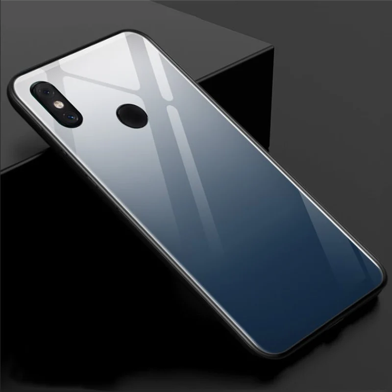 Для Xiaomi mi x 3 чехол зеленый черный синий градиентный цвет Закаленное стекло Крышка для Xiaomi mi x 3 mi x3 противоударный стеклянный чехол