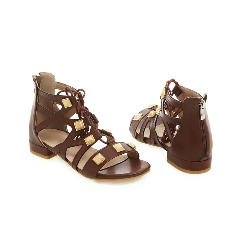 Smirnova/Новинка 2020 года Летние сандалии на молнии Женская обувь низком каблуке