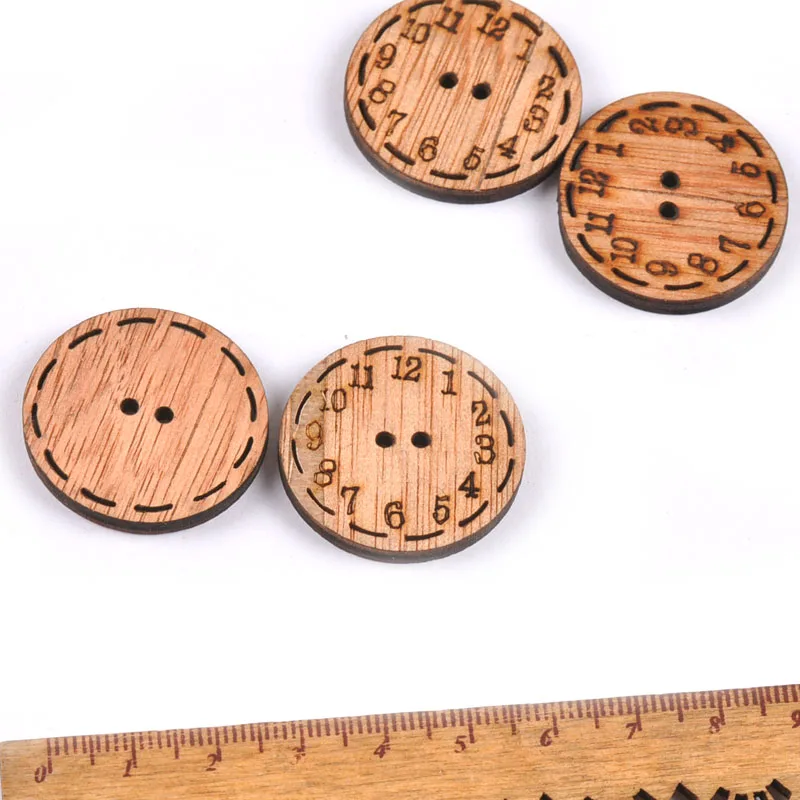 30 шт. круглые деревянные пуговицы для украшения одежды|Пуговицы| |