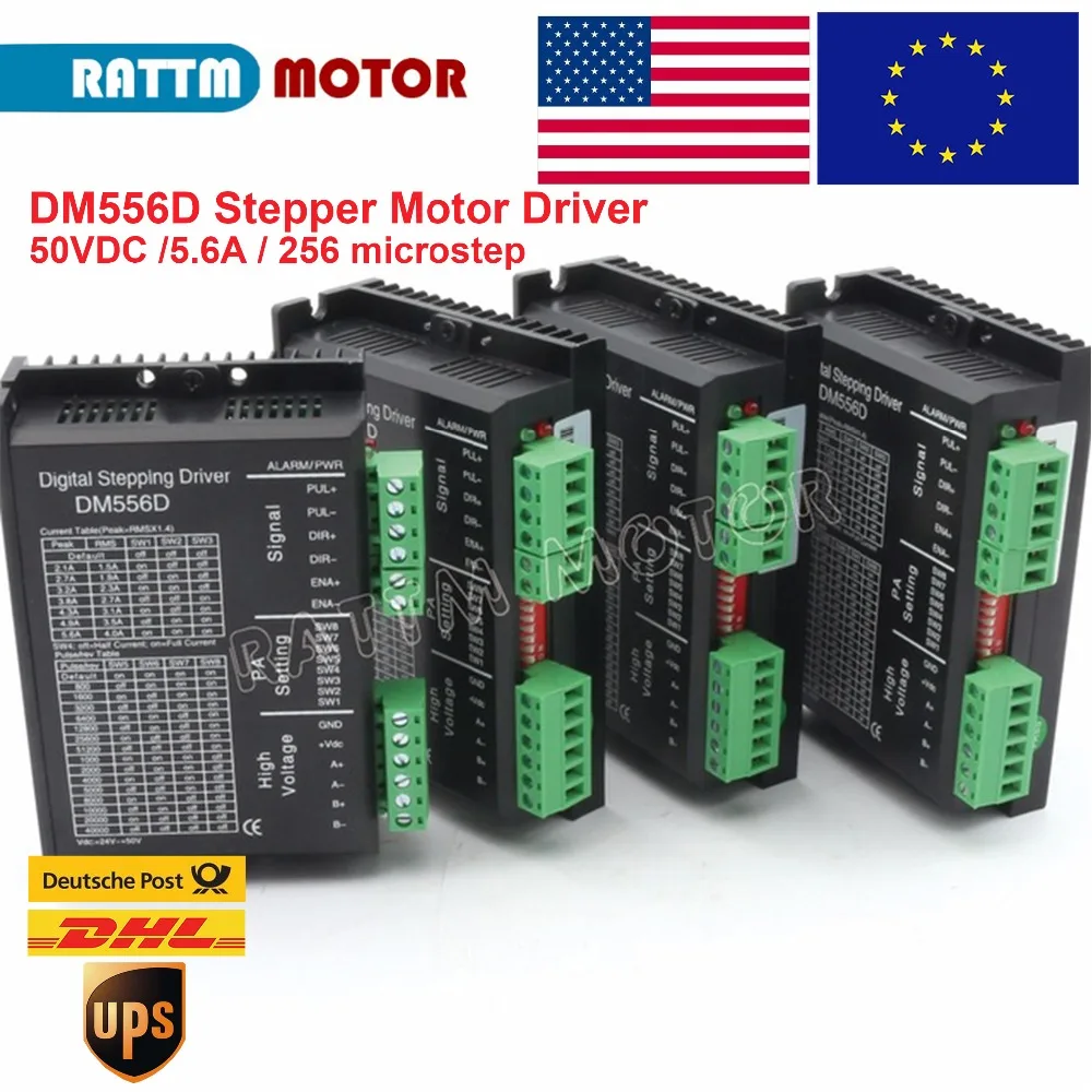 ЕС 4 шт. DM556D 50VDC 5.6A 256 микрошаг высокая производительность цифровой NEMA17/23 шаговый