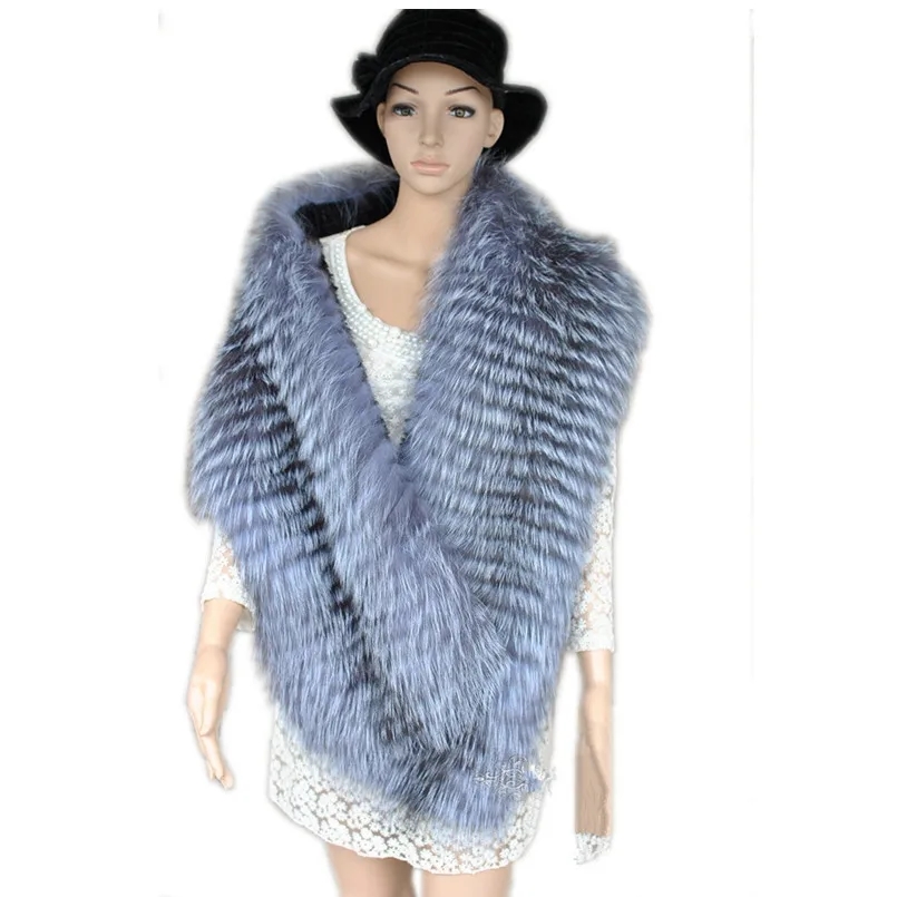 Fashion women fur scarf natural fox scarves autumn winter warm raccoon wraps S44 | Аксессуары для одежды
