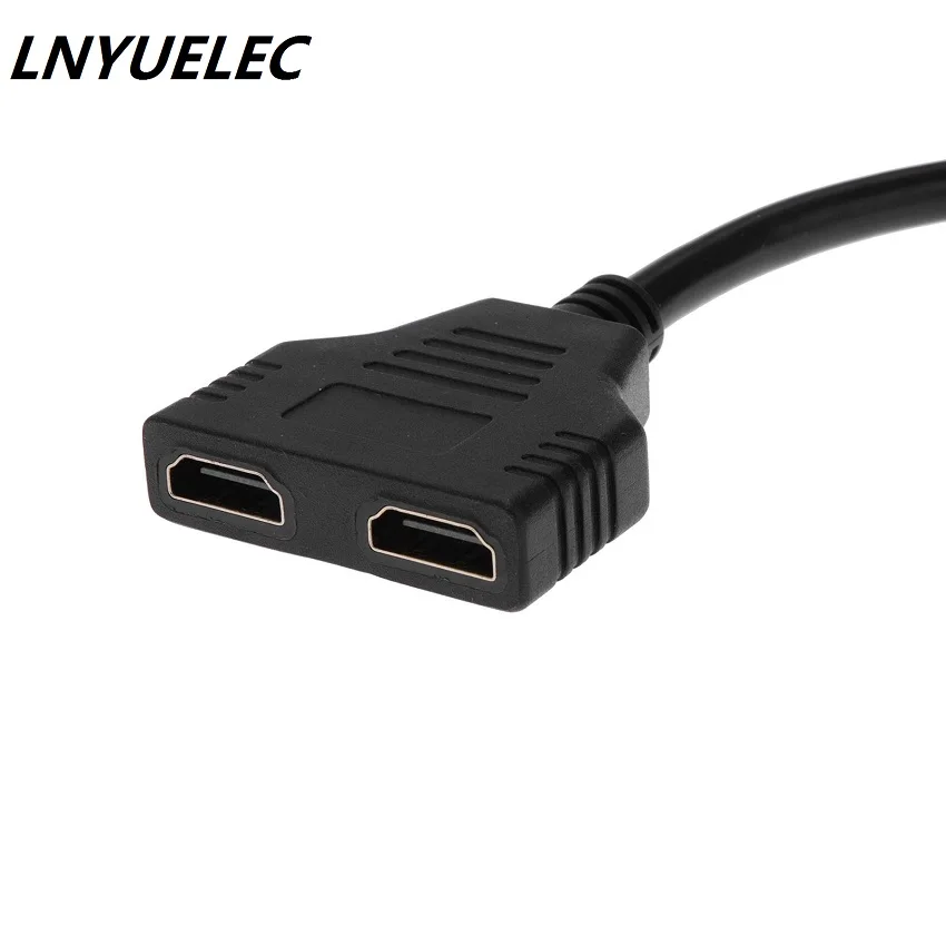 50 шт./лот 1080P 2-портовый HDMI-совместимый сплиттер 1 в 2 Штекерный к Femal видеокабель
