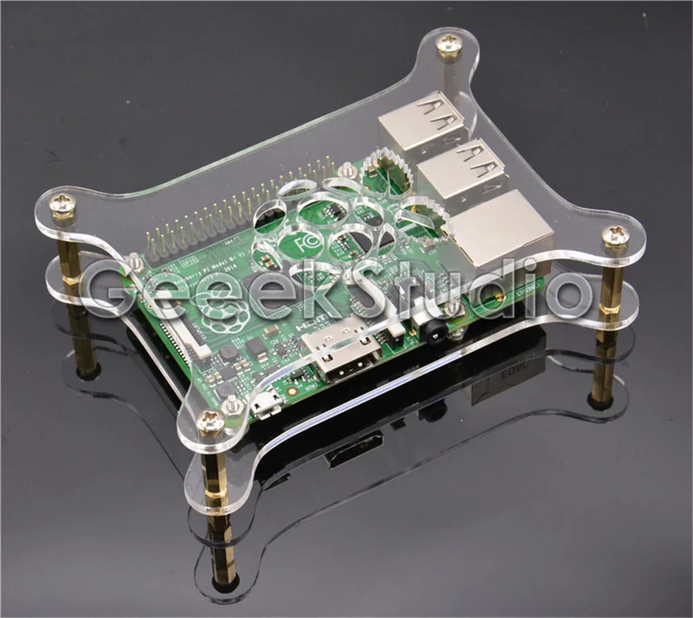 Прозрачный акриловый чехол прозрачный корпус с логотипом для Raspberry Pi 2/3 Модель
