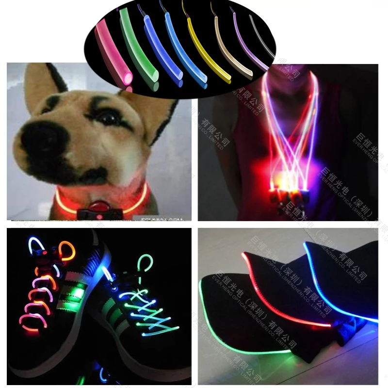 Rgb led мигающий светильник 2 мм пластиковая сторона светящаяся оптическое волокно