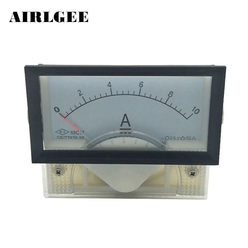 DC0-10A Rectangle Panel Meter Analog Ammeter 69C17 | Инструменты