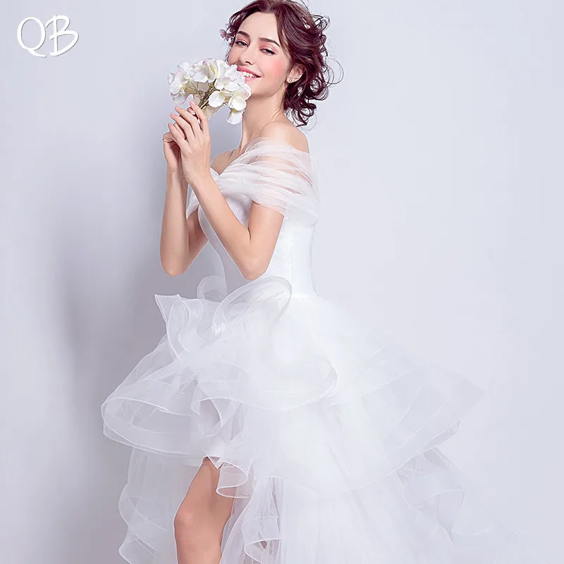 Высокие Низкие оборки Тюль Пушистые сексуальные элегантные свадебные платья 2020