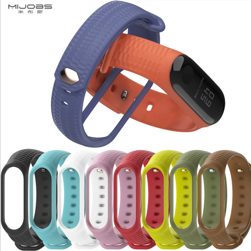 Mi jobs mi band 3 ремешок силиконовый comfortalbe модный ремешок на запястье для Xiaomi mi Band 3 умные аксессуары mi band 3 ремни