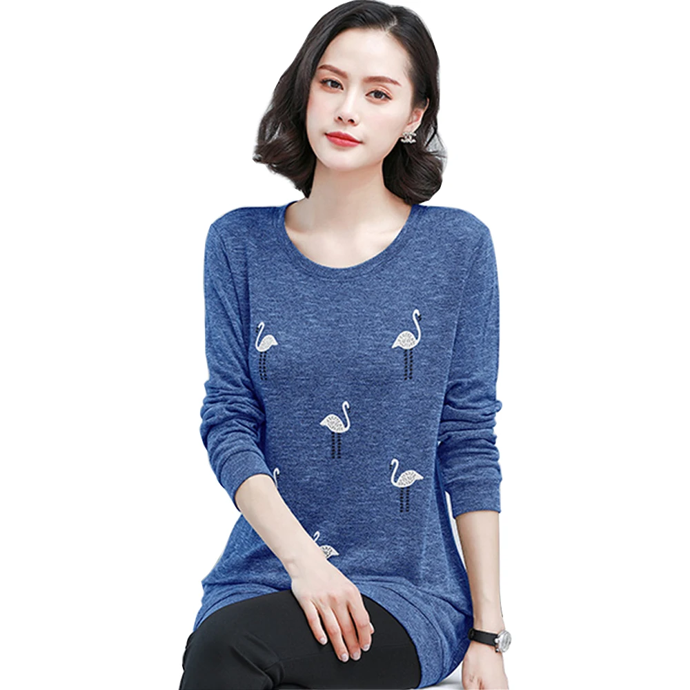 MARA ALEE Ladies autumn floral blouse long tunic tops big size clothes for women blue red shirts print plus 2018 WD015 |