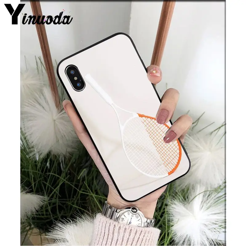 Yinuoda Теннисная ракетка Coque Shell чехол для телефона Apple iPhone 8 7 6 6S Plus X XS MAX 5 5S SE XR сотовые телефоны