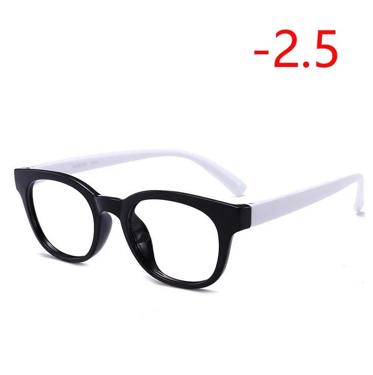 Myopia 250 1,0-1,5-2,0-2,5-3,0-3,5-4,0 круглые очки для близорукости женские мужские Ретро TR90 очки для близорукости полосатая оправа - Цвет оправы: Myopia 250