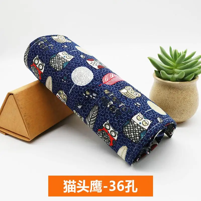 Hand made Холст Карандаш сумка 36 отверстие живопись пенал для хранения инструмент детей школьные сумки большой емкости - Цвет: 4
