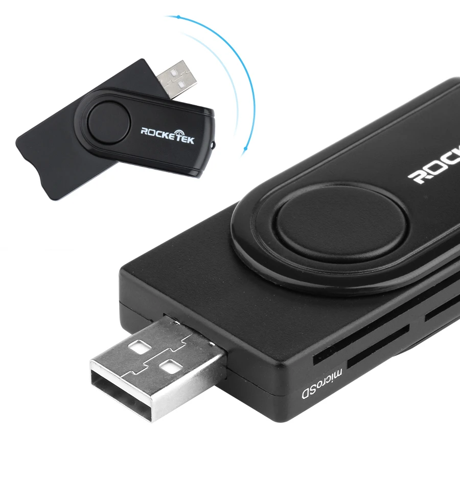 Rocketek в то же время считывает 2 карты Usb RT-SCR10 адаптер для чтения карт памяти SD/TF Micro SD